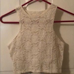 *resell* lace white crop top